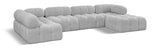 Ames Grey Boucle Fabric Modular Sectional 611Grey-Sec6A Meridian Furniture