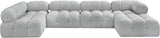 Ames Grey Boucle Fabric Modular Sectional 611Grey-Sec6A Meridian Furniture