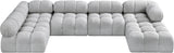 Ames Grey Boucle Fabric Modular Sectional 611Grey-Sec6A Meridian Furniture