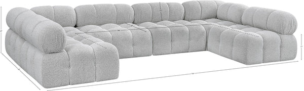 Ames Grey Boucle Fabric Modular Sectional 611Grey-Sec6B Meridian Furniture