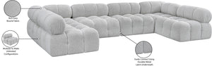 Ames Grey Boucle Fabric Modular Sectional 611Grey-Sec6B Meridian Furniture