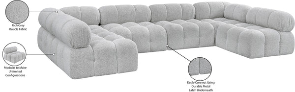 Ames Grey Boucle Fabric Modular Sectional 611Grey-Sec6B Meridian Furniture