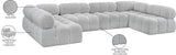 Ames Grey Boucle Fabric Modular Sectional 611Grey-Sec6B Meridian Furniture