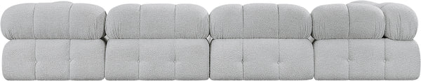Ames Grey Boucle Fabric Modular Sectional 611Grey-Sec6B Meridian Furniture