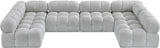 Ames Grey Boucle Fabric Modular Sectional 611Grey-Sec6B Meridian Furniture