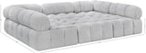 Ames Grey Boucle Fabric Modular Sectional 611Grey-Sec6C Meridian Furniture