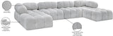 Ames Grey Boucle Fabric Modular Sectional 611Grey-Sec6D Meridian Furniture