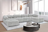 Ames Grey Boucle Fabric Modular Sectional 611Grey-Sec6D Meridian Furniture