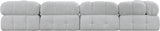 Ames Grey Boucle Fabric Modular Sectional 611Grey-Sec6D Meridian Furniture