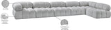 Ames Grey Boucle Fabric Modular Sectional 611Grey-Sec6E Meridian Furniture