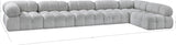 Ames Grey Boucle Fabric Modular Sectional 611Grey-Sec6E Meridian Furniture