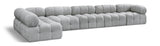 Ames Grey Boucle Fabric Modular Sectional 611Grey-Sec6E Meridian Furniture