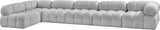 Ames Grey Boucle Fabric Modular Sectional 611Grey-Sec6E Meridian Furniture