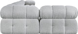 Ames Grey Boucle Fabric Modular Sectional 611Grey-Sec6E Meridian Furniture