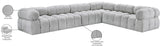 Ames Grey Boucle Fabric Modular Sectional 611Grey-Sec6F Meridian Furniture