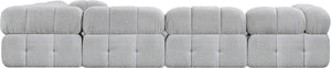 Ames Grey Boucle Fabric Modular Sectional 611Grey-Sec6F Meridian Furniture
