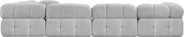 Ames Grey Boucle Fabric Modular Sectional 611Grey-Sec6F Meridian Furniture