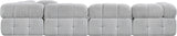 Ames Grey Boucle Fabric Modular Sectional 611Grey-Sec6F Meridian Furniture