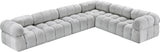 Ames Grey Boucle Fabric Modular Sectional 611Grey-Sec6F Meridian Furniture