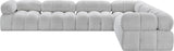 Ames Grey Boucle Fabric Modular Sectional 611Grey-Sec6F Meridian Furniture