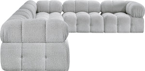 Ames Grey Boucle Fabric Modular Sectional 611Grey-Sec6F Meridian Furniture