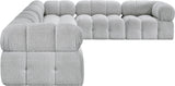 Ames Grey Boucle Fabric Modular Sectional 611Grey-Sec6F Meridian Furniture