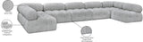 Ames Grey Boucle Fabric Modular Sectional 611Grey-Sec7A Meridian Furniture