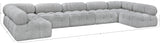 Ames Grey Boucle Fabric Modular Sectional 611Grey-Sec7A Meridian Furniture