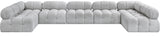 Ames Grey Boucle Fabric Modular Sectional 611Grey-Sec7A Meridian Furniture