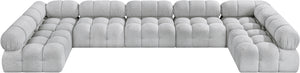 Ames Grey Boucle Fabric Modular Sectional 611Grey-Sec7A Meridian Furniture