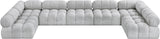 Ames Grey Boucle Fabric Modular Sectional 611Grey-Sec7A Meridian Furniture