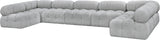 Ames Grey Boucle Fabric Modular Sectional 611Grey-Sec7A Meridian Furniture