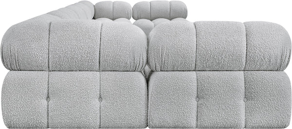 Ames Grey Boucle Fabric Modular Sectional 611Grey-Sec7A Meridian Furniture
