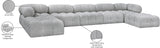 Ames Grey Boucle Fabric Modular Sectional 611Grey-Sec7B Meridian Furniture