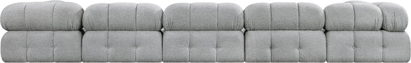 Ames Grey Boucle Fabric Modular Sectional 611Grey-Sec7B Meridian Furniture