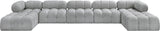 Ames Grey Boucle Fabric Modular Sectional 611Grey-Sec7B Meridian Furniture