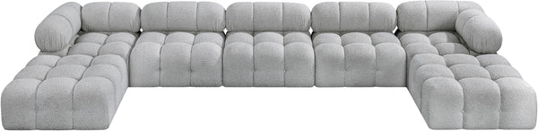 Ames Grey Boucle Fabric Modular Sectional 611Grey-Sec7B Meridian Furniture