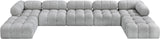 Ames Grey Boucle Fabric Modular Sectional 611Grey-Sec7B Meridian Furniture