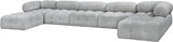 Ames Grey Boucle Fabric Modular Sectional 611Grey-Sec7B Meridian Furniture