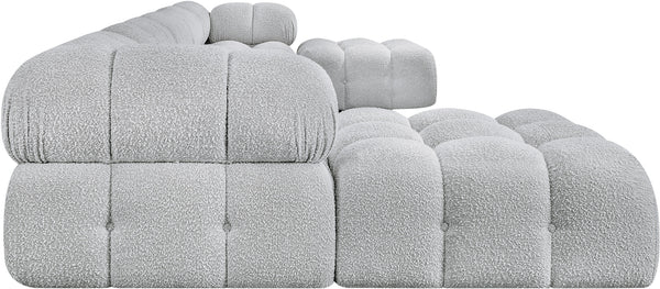 Ames Grey Boucle Fabric Modular Sectional 611Grey-Sec7B Meridian Furniture