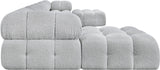 Ames Grey Boucle Fabric Modular Sectional 611Grey-Sec7B Meridian Furniture