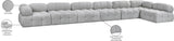 Ames Grey Boucle Fabric Modular Sectional 611Grey-Sec7C Meridian Furniture