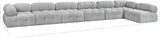 Ames Grey Boucle Fabric Modular Sectional 611Grey-Sec7C Meridian Furniture