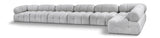 Ames Grey Boucle Fabric Modular Sectional 611Grey-Sec7C Meridian Furniture