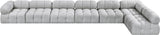 Ames Grey Boucle Fabric Modular Sectional 611Grey-Sec7C Meridian Furniture