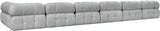 Ames Grey Boucle Fabric Modular Sectional 611Grey-Sec7C Meridian Furniture