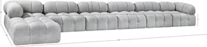 Ames Grey Boucle Fabric Modular Sectional 611Grey-Sec7D Meridian Furniture