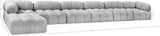 Ames Grey Boucle Fabric Modular Sectional 611Grey-Sec7D Meridian Furniture