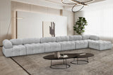 Ames Grey Boucle Fabric Modular Sectional 611Grey-Sec7D Meridian Furniture