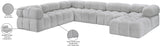 Ames Grey Boucle Fabric Modular Sectional 611Grey-Sec7E Meridian Furniture